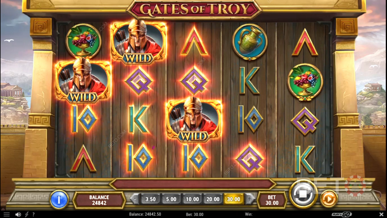 Gates of Troy mänguautomaadi Wild sümbolitel on kõrged väljamaksed