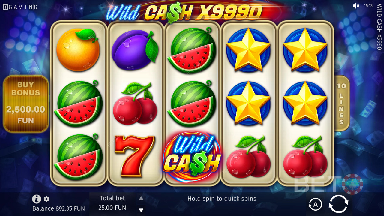 Wild Cash x9990 slot meenutab sulle klassikalisi teenindusautomaate