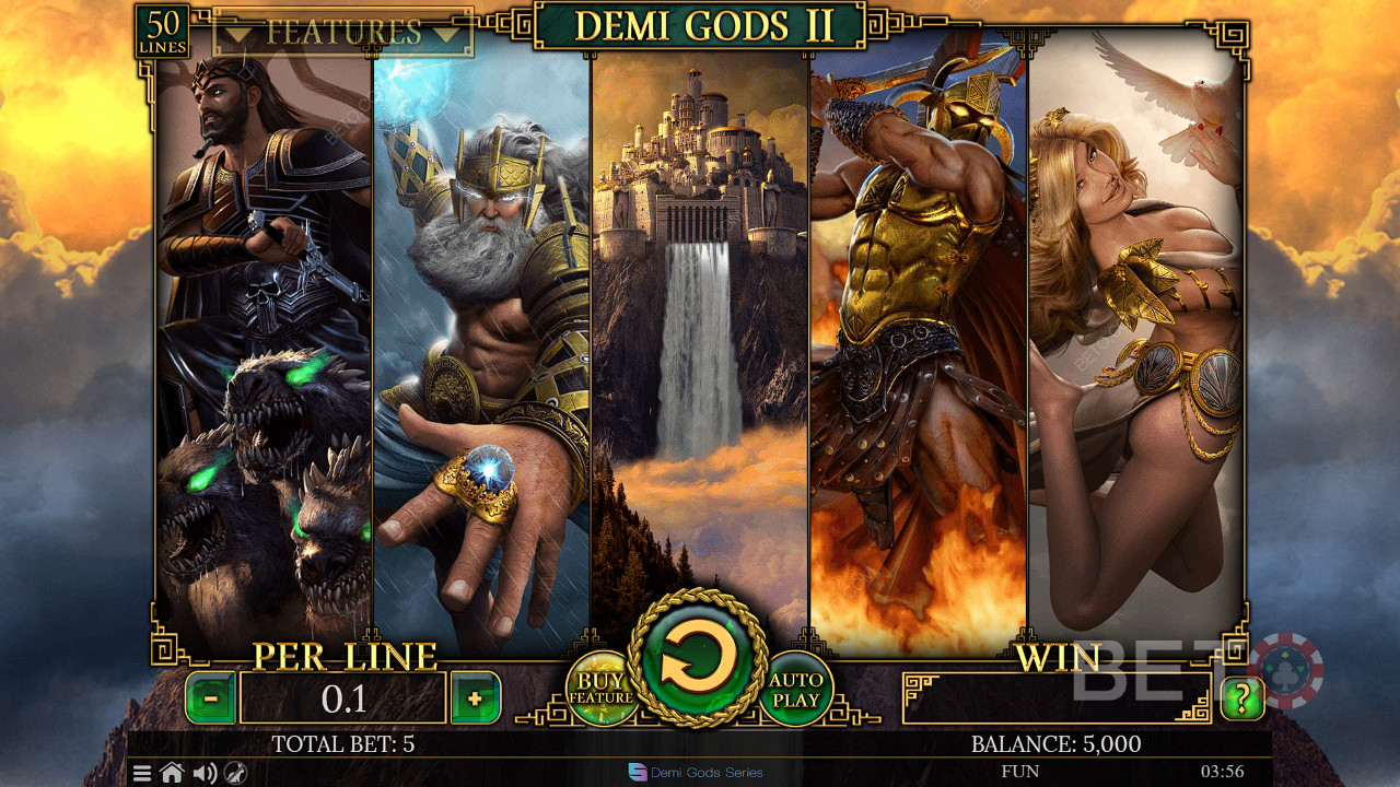 Naudi suurepärase teemaga Demi Gods II mänguautomaati Demi Gods II