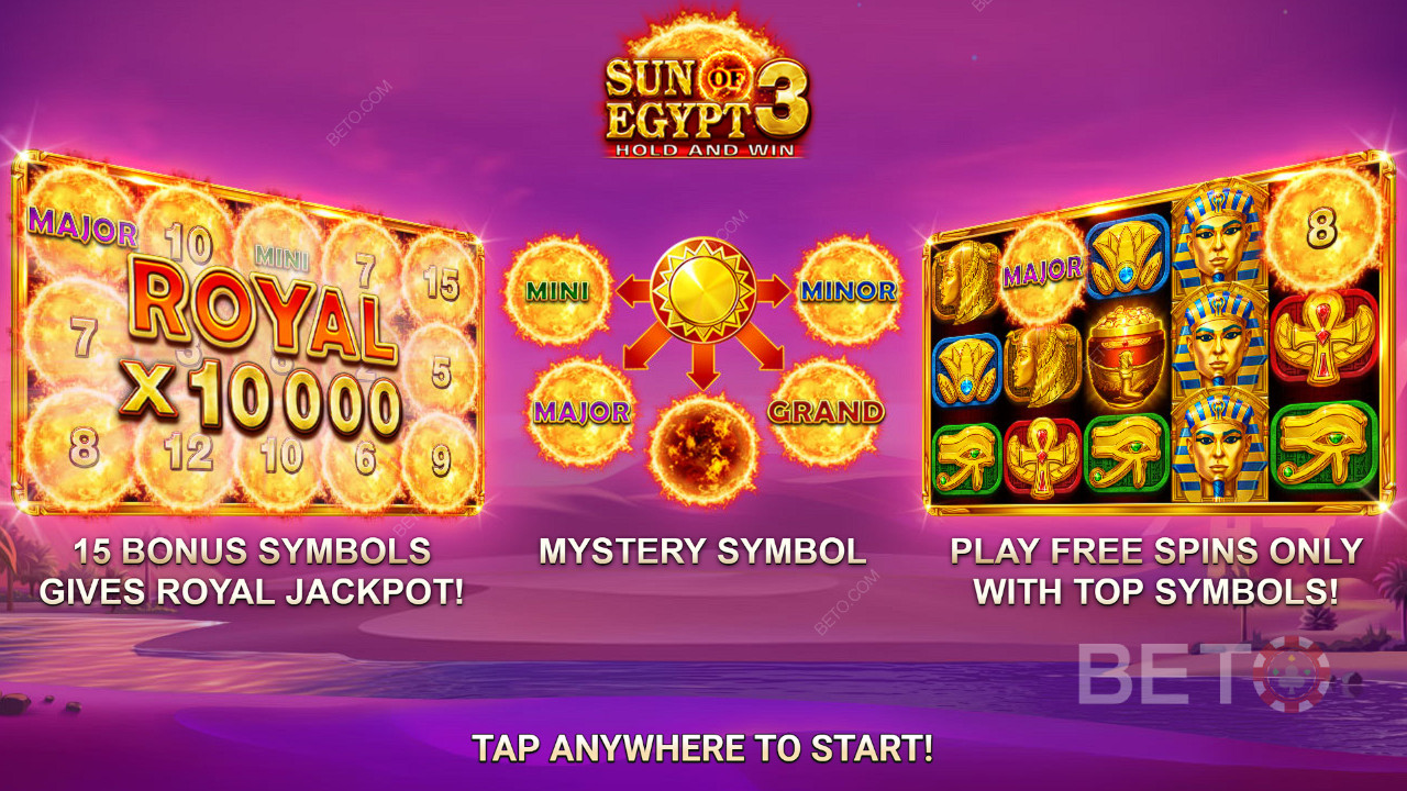 Võida 10,000x oma panus Sun of Egypt 3 Slot Online!