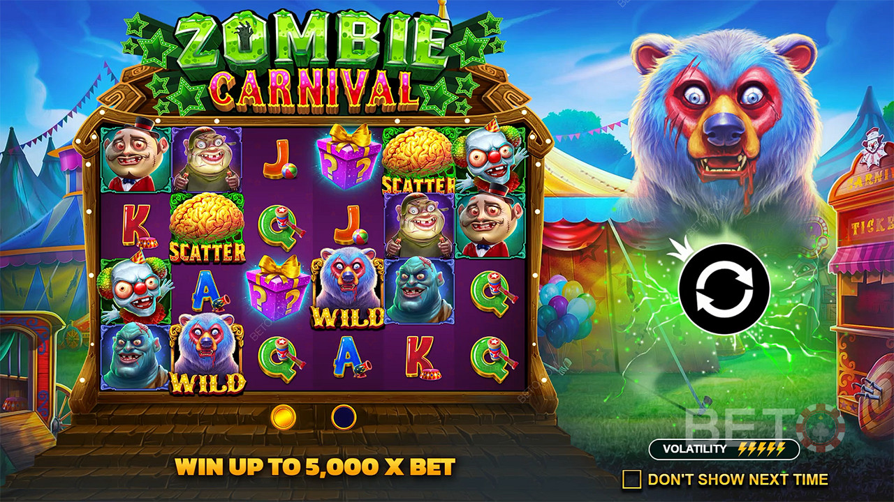 Võida Zombie Carnival slotis kuni 5000x oma panuse eest.