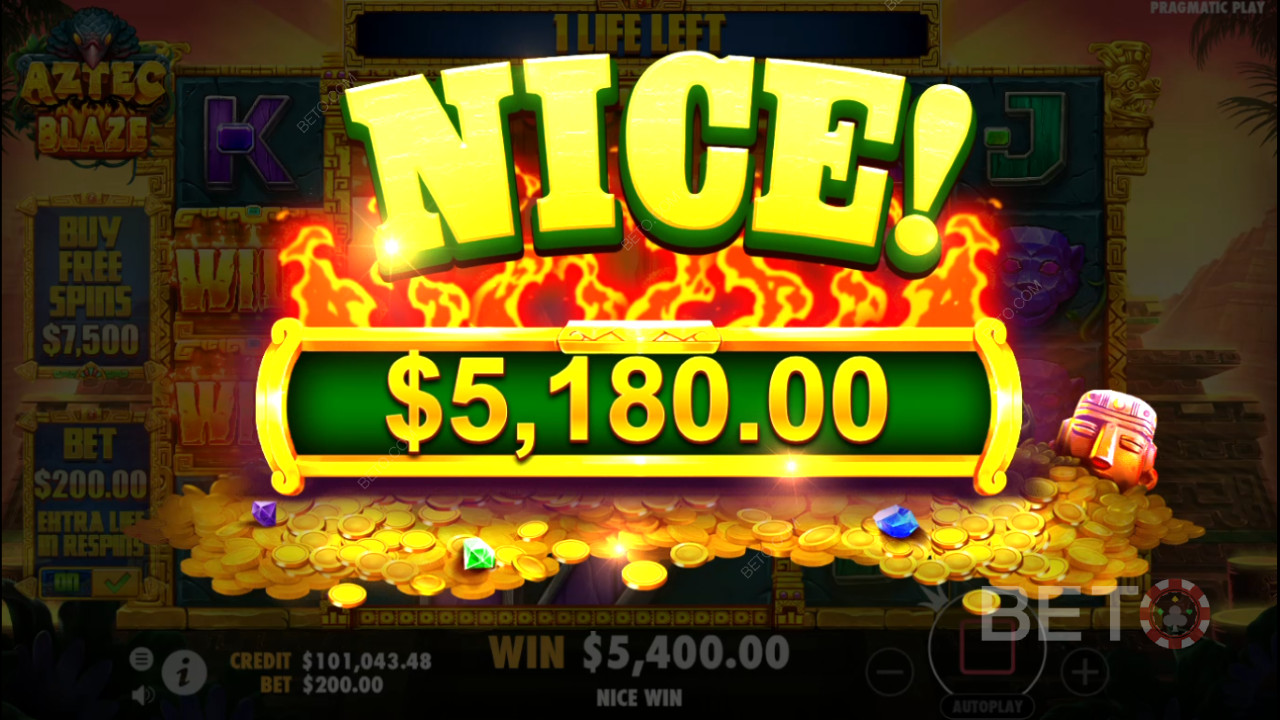 Võida 2,000x Sinu panus Aztec Blaze Online Slot