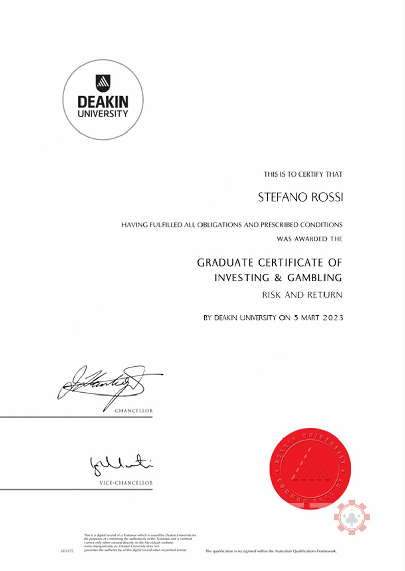 Stefano Rossi - sertifitseeritud Deakini Ülikoolis