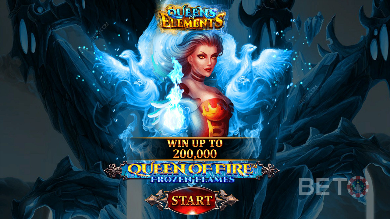 Võida Queen of Fire - Frozen Flames slotis kuni 2000-kordne panus.