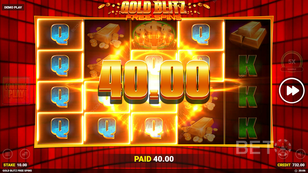 Võida 50,000x oma panus Gold Blitz tasuta keerutuste slotis!